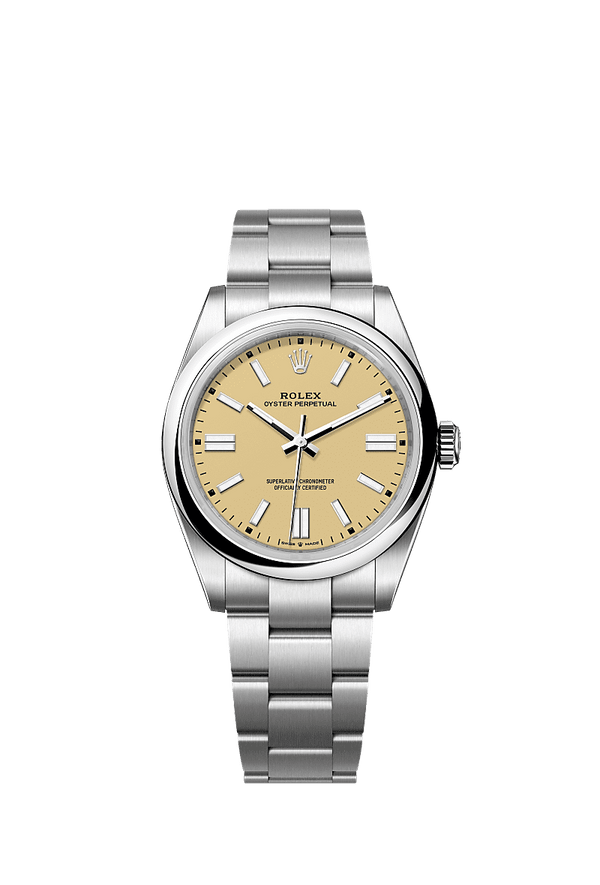 Unworn 2025, Oyster Perpetual, Oystersteel 41mm, Beige dial, Domed Oyster, Ref# 134300-0007, box and papers