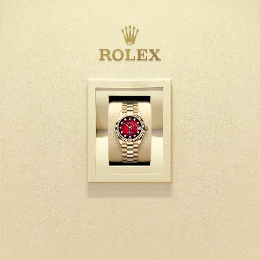 Unworn 2025, Datejust 31, 18k Yellow Gold, Diamonds, Ref# 278278-0049, box and papers