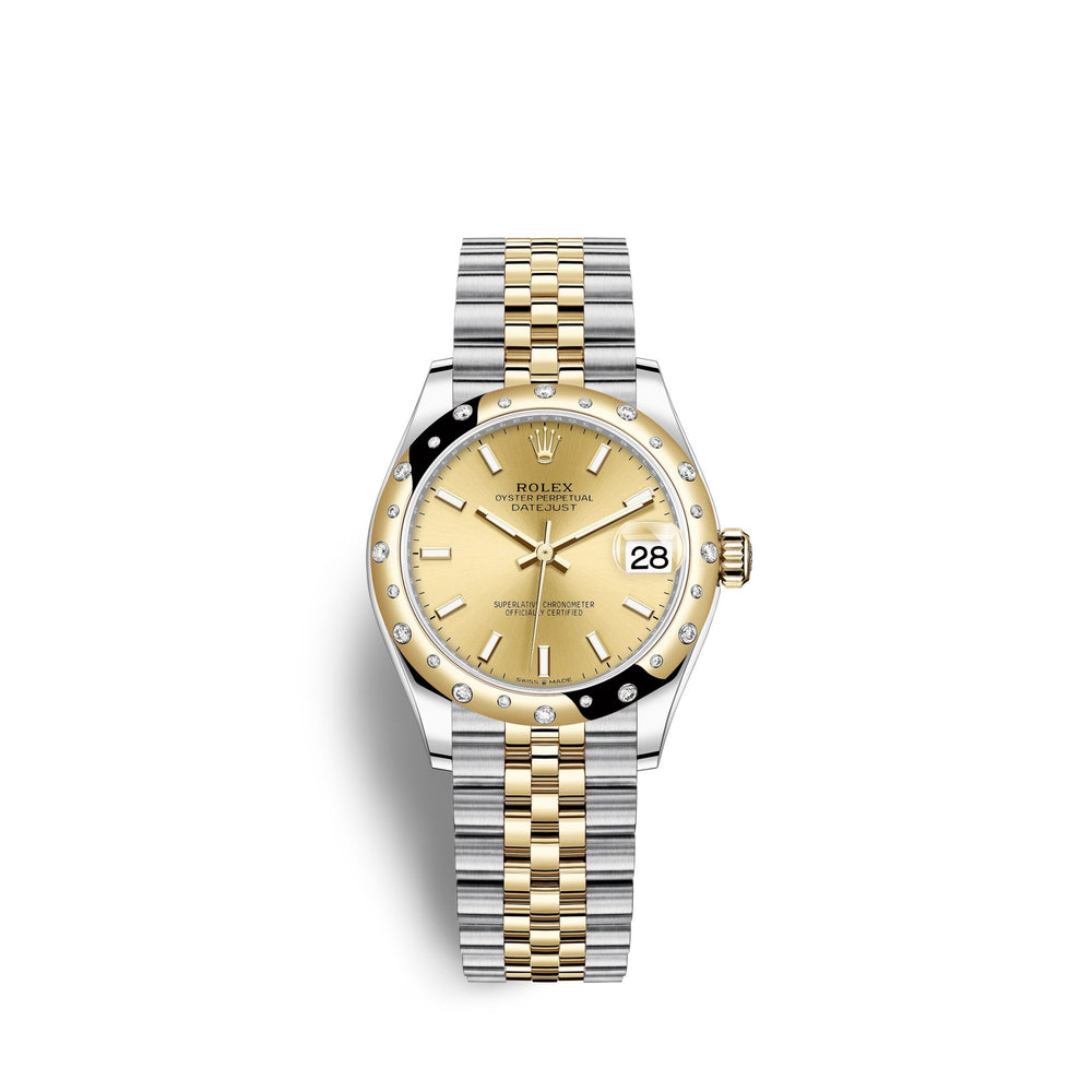 Datejust 31, Oystersteel, 18kt Yellow Gold and diamonds, Ref# 278343RBR-0014