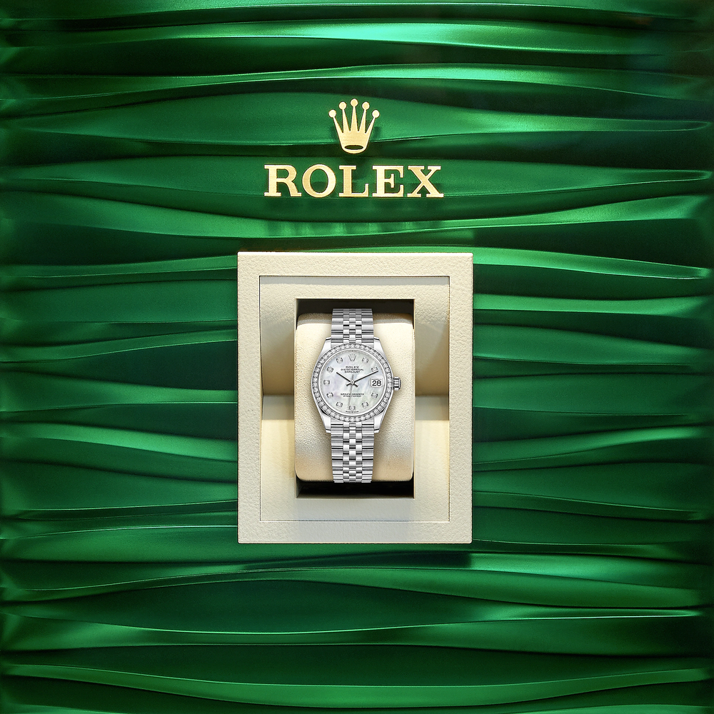 Datejust 31, Oystersteel, 18kt White Gold and diamonds, Ref# 278384RBR-0008