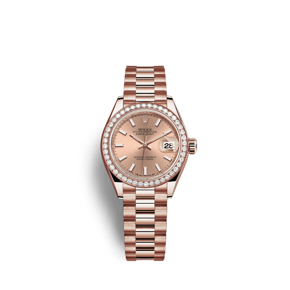 Lady-Datejust 28, 18kt Everose Gold and diamonds, Ref# 279135RBR-0025