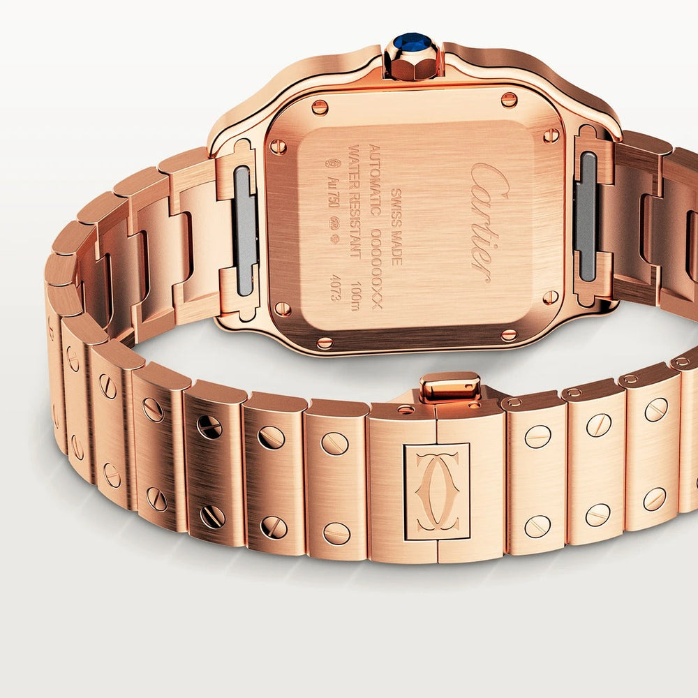 Unworn Santos, 18k Rose Gold, 35.1mm, Ref# WGSA0031, box and papers