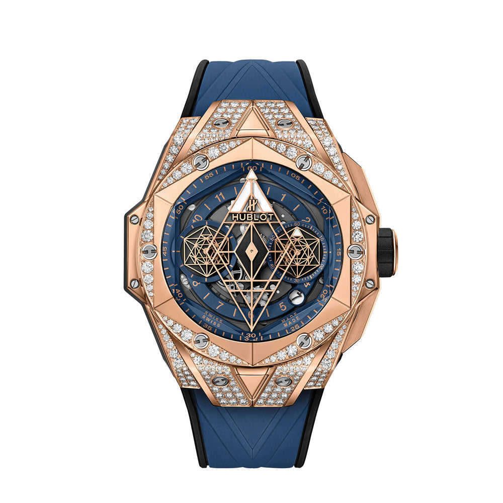 Big Bang SANG BLEU II KING GOLD BLUE PAVÉ Ref# 418.OX.5108.RX.1604.MXM20